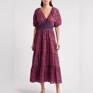 Saylor Amyra Block Print Midi Dress size Small